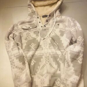 Polo Ralph Lauren Gray Patterned Hoodie with Sherpa Lining